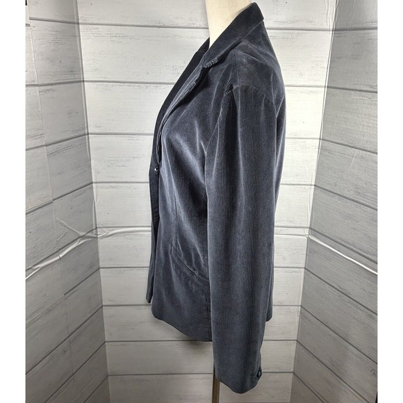 Vintage LL Bean Women's 2-Button Blazer Corduroy Jacket Pocket Navy Blue Sz 12 R - Picture 4 of 12